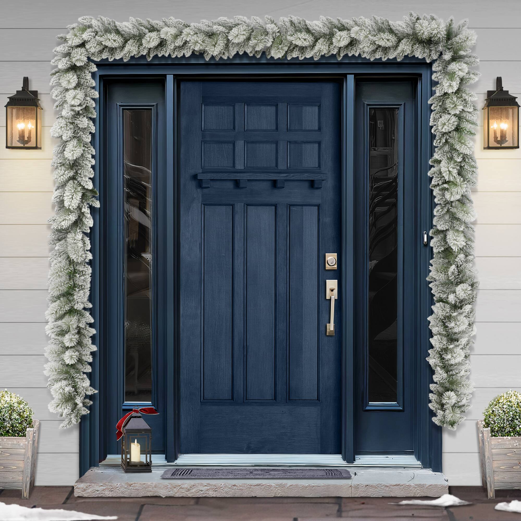 20ft. Flocked Spruce Garland